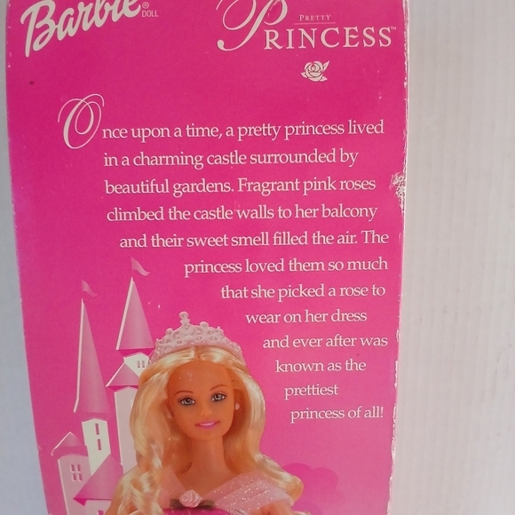 Sold Mattel Barbie Pretty Princess 2001 Boxed Long Hair Pink Barbiecore Dress - Picture 15 of 16